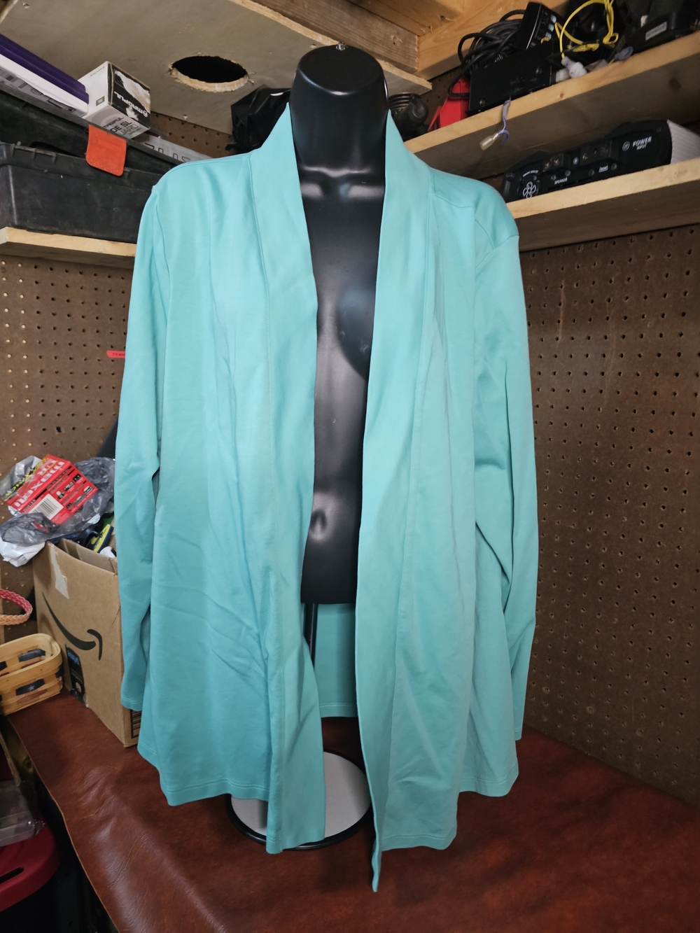 Isaac Mizrahi Live! Womens Turquoise Cardigan 2x